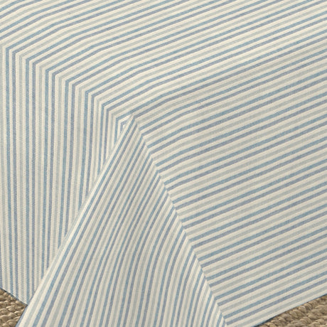 Nordfavn Pitiusa Havblå – Stribet tekstilvoksdug i let nordisk farveskala