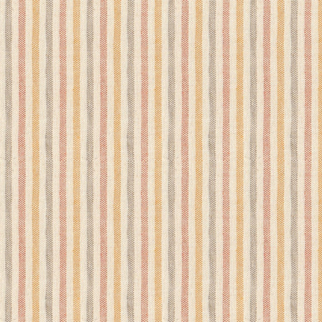 Nordfavn Pitiusa Solgul/Terracotta – Stribet tekstilvoksdug i varme sommernuancer, motiv