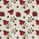 Nordfavn Poinsettia – Lys julevoksdug med klassisk blomsterdesign, motiv