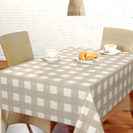 Nordfavn Royal Beige – Klassisk ternet voksdug i bløde naturtoner