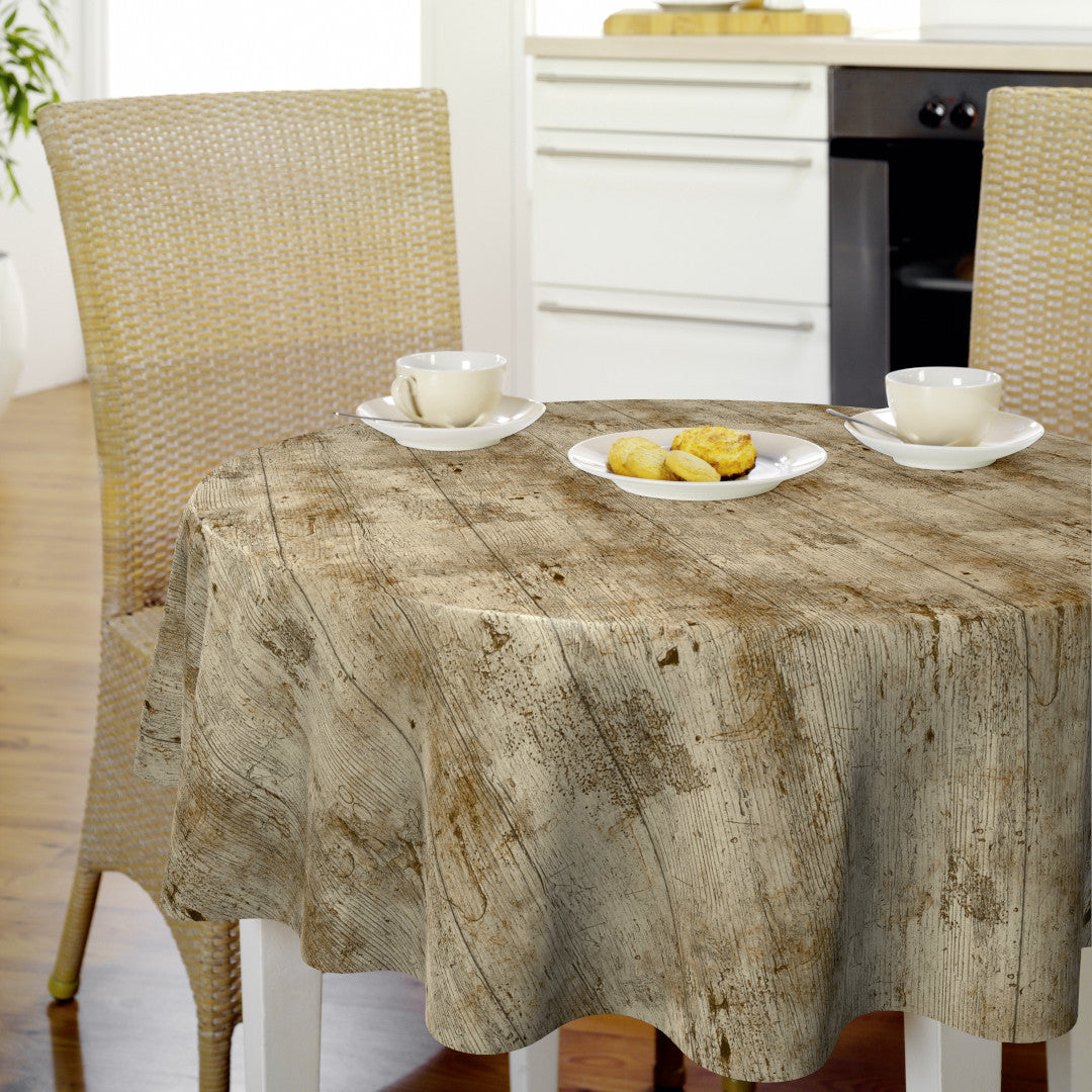 Nordfavn Rustica – Voksdug med råt og naturtro træudtryk, rund