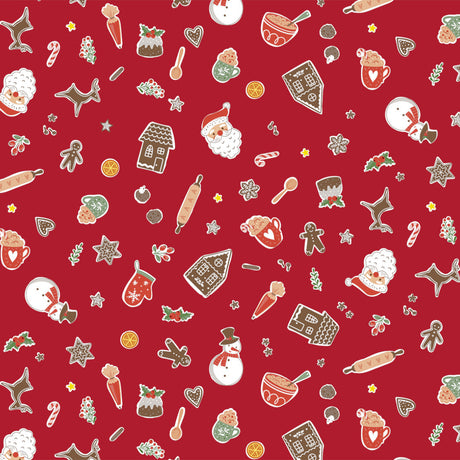 Nordfavn Xmas Cookies – Legesyg julevoksdug i klassisk rød, motiv