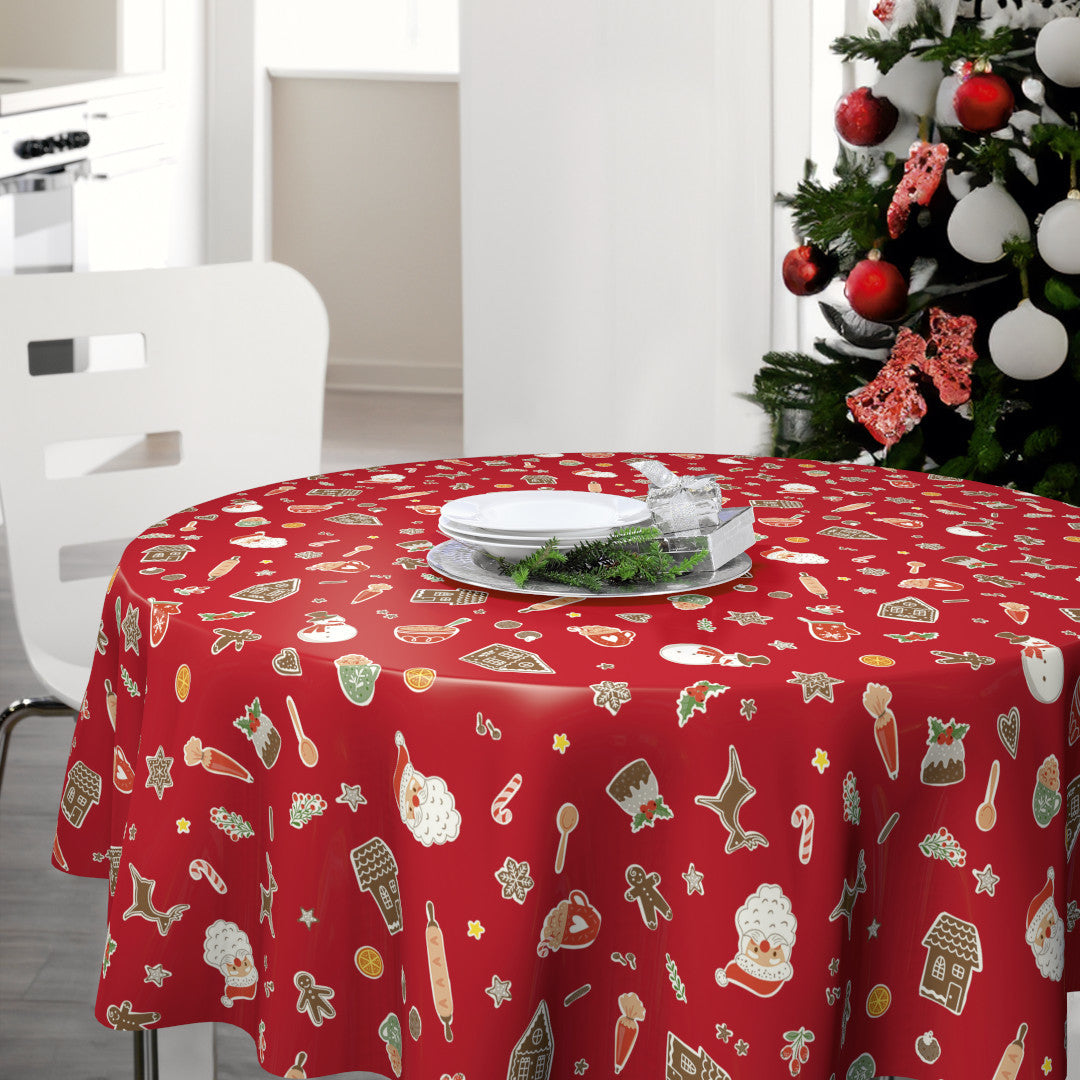 Nordfavn Xmas Cookies – Legesyg julevoksdug i klassisk rød, rund