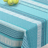 Palasca Blue – Tekstilvoksdug med maritimt mønster – 155 cm bred, hjørne