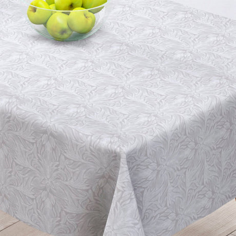 Phedre Soft Natural – Tekstilvoksdug med diskret mønster – 135 cm bred, hjørne