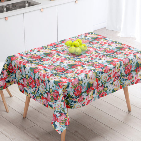 Rosé Botanica – Tekstilvoksdug med bløde blomsterformer i lyserøde nuancer – 155 cm bred