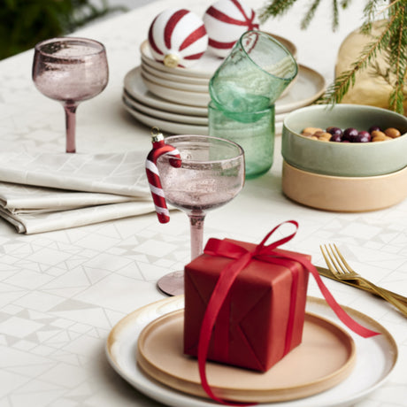 Södahl Star Damask Juledug Beige – 140 x 270 cm, nærbillede