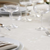 Södahl Star Damask Lys Beige – Rund juledug Ø160 cm, nærbillede