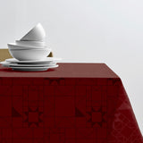 Södahl Star Damask Rød Juledug – 140 x 270 cm, miljø