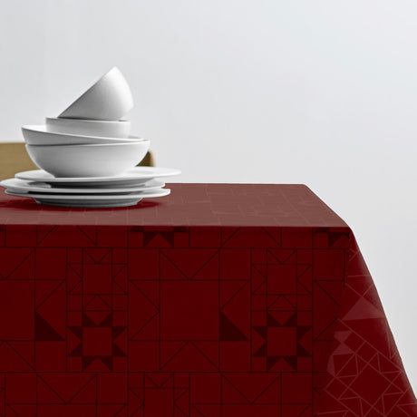 Södahl Star Damask Rød Juledug – 140 x 370 cm, miljø