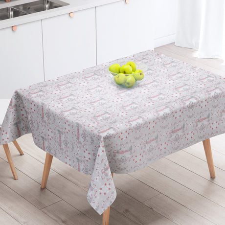 Samoëns Winter Village – Tekstilvoksdug med julemotiver – 155 cm bred