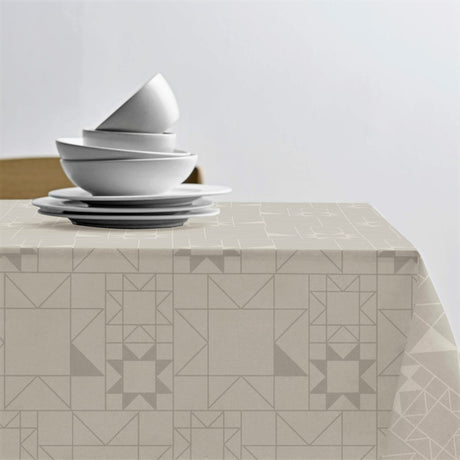 Star Damask Light Beige – Södahl tekstilvoksdug med skridsikker bagside, miljø