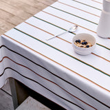 Stripe White – Södahl tekstilvoksdug med skridsikker bagside, miljø