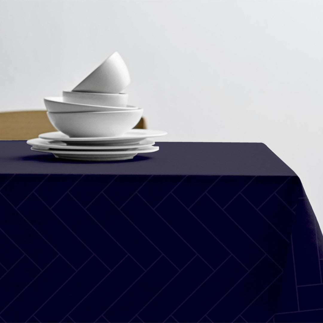 Tiles Indigo – Södahl tekstilvoksdug med skridsikker bagside