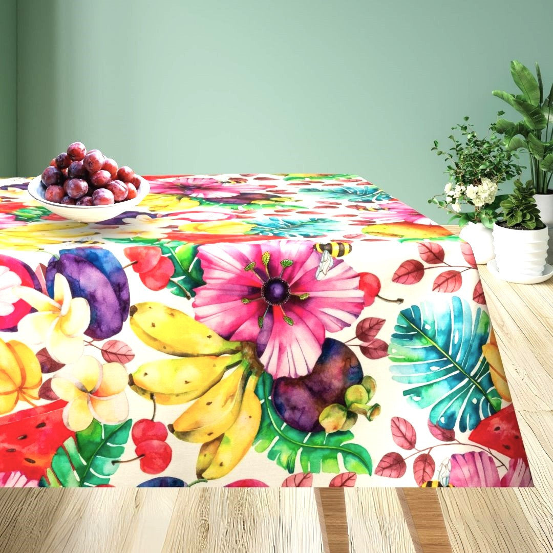 Tropisk Sommer – Tekstilvoksdug med frugter og blomster