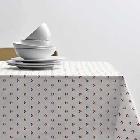 Tulip Royal Blue – Södahl tekstilvoksdug med tulipanmotiv i rød og blå