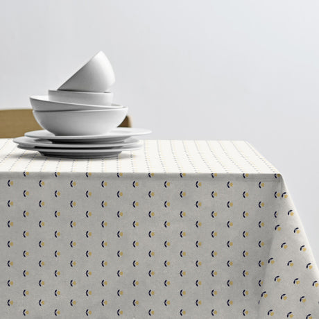 Tulip Royal Yellow – Södahl tekstilvoksdug med skridsikker bagside, nærbillede