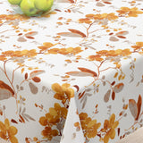 Vanda Mustard – Elegant hørdug med orkideer i varme nuancer, motiv