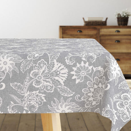 Velazco Grey Bloom – Tekstilvoksdug med elegante blomster