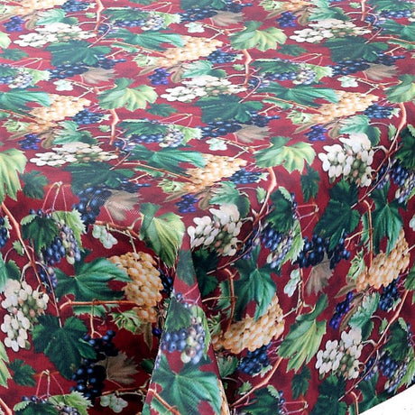 Vignes Bordeaux – Tekstilvoksdug med druer og vinblade 155 cm bred, hjørne