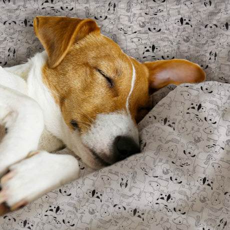 Vuffeli Vov – Tekstilvoksdug med legesyge hunde, miljø